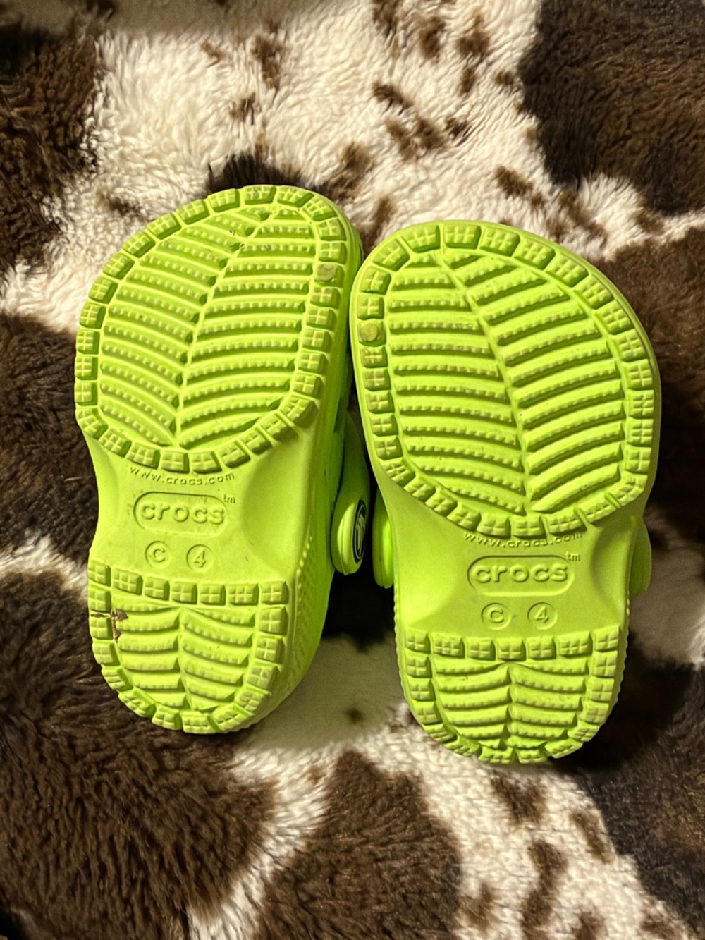 Lime green Crocs Size 4 Clogs